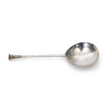 Rare Charles I seal top spoon, circa 1640, unascribed Provincial c1640, prick engraving to end of