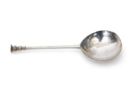 Rare Charles I seal top spoon, circa 1640, unascribed Provincial c1640, prick engraving to end of