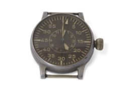 Mid-20th century Third Reich Luftwaffe observers watch, lacking leather straps, made by Lange &