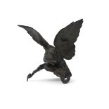 Patinated bronze study of an eagle and a snake (probably formerly mounted on a socle), unsigned,