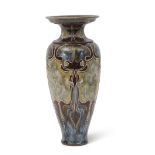 Large Royal Doulton Art Nouveau vase decorated by Frank Butler, with an Art Nouveau design in