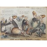 After W Summers "Fish out of water or Bishops without Sees - the political drama No 2" hand coloured