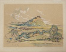 Kenneth Steel, RBA, SGA, (1906-1970) Landscape scene pencil and watercolour, signed lower left, 32 x