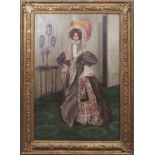 Freda Hansard (1871-1937) "Priscilla" oil on canvas, signed lower right, 90 x 59cm, label verso