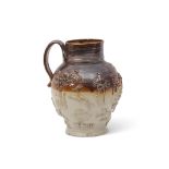 Early 19th century Mortlake Kishere saltglaze jug modelled in relief with various hunting