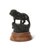 Late 19th/early 20th century bronze study of a bulldog on a marble socle, unsigned, 13cm high
