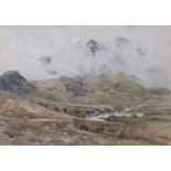 Edmund Morison Wimperis (1835-1900) Mountain landscape watercolour, indistinctly inscribed lower