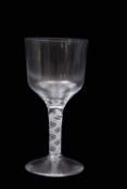 18th century goblet circa 1760, the large ogee bowl with 1 pint capacity over an opaque single