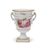 Small Royal Crown Derby vase, painted with flowers by Albert Gregory, with signature to side and