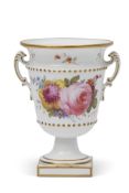 Small Royal Crown Derby vase, painted with flowers by Albert Gregory, with signature to side and