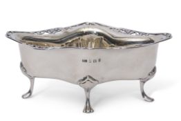 Unusual Art Nouveau Rhombus bowl, Birmingham 1903, elkington & Co, 8cm high x 19.5cm long x 13.8cm