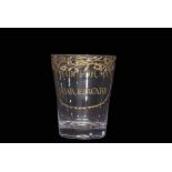Small Absolon engraved glass, engraved with "This for my dear Edward" in gilt within cartouche