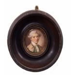 18th century oil miniature, head and shoulders portrait of James Fenwick (died 1777 at the age of