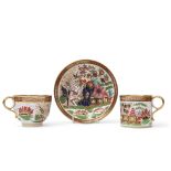 18th century Worcester Flight Barr & Barr trio comprising coffee can, cup and saucer, all