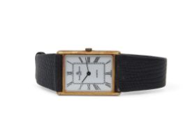 Last quarter of 20th century gent's 14K gold cased Baume & Mercier Geneve cocktail watch in Art Deco