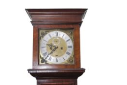 18th century style walnut cased longcase clock, the silvered chapter ring inscribed "Edwardus Couk