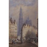 David Roberts, RA (1796-1864) Antwerp watercolour, signed and dated 1850 lower left, 44 x 27cms