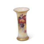 Royal Worcester vase, shape G923, painted with blackberries and foliage, signed K Blake, 12cm high