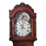 Jones & Taylor, Newport - early 19th century mahogany longcase clock, the arched dial with moon