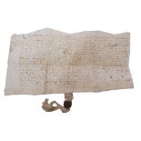 Indenture relating to John Hill, dated 1589, with wax seal