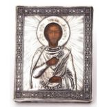 Imperial Russian religious icon, St Petersburg 1890, 8.8cm long x 7.1cm wide x 0.9cm thick