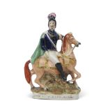 Staffordshire model of Napoleon on horseback, 27cm high