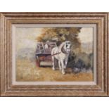 Harry Fidler, ROI, RBA (1856-1935) Figure with horse and cart oil on canvas, initialled lower
