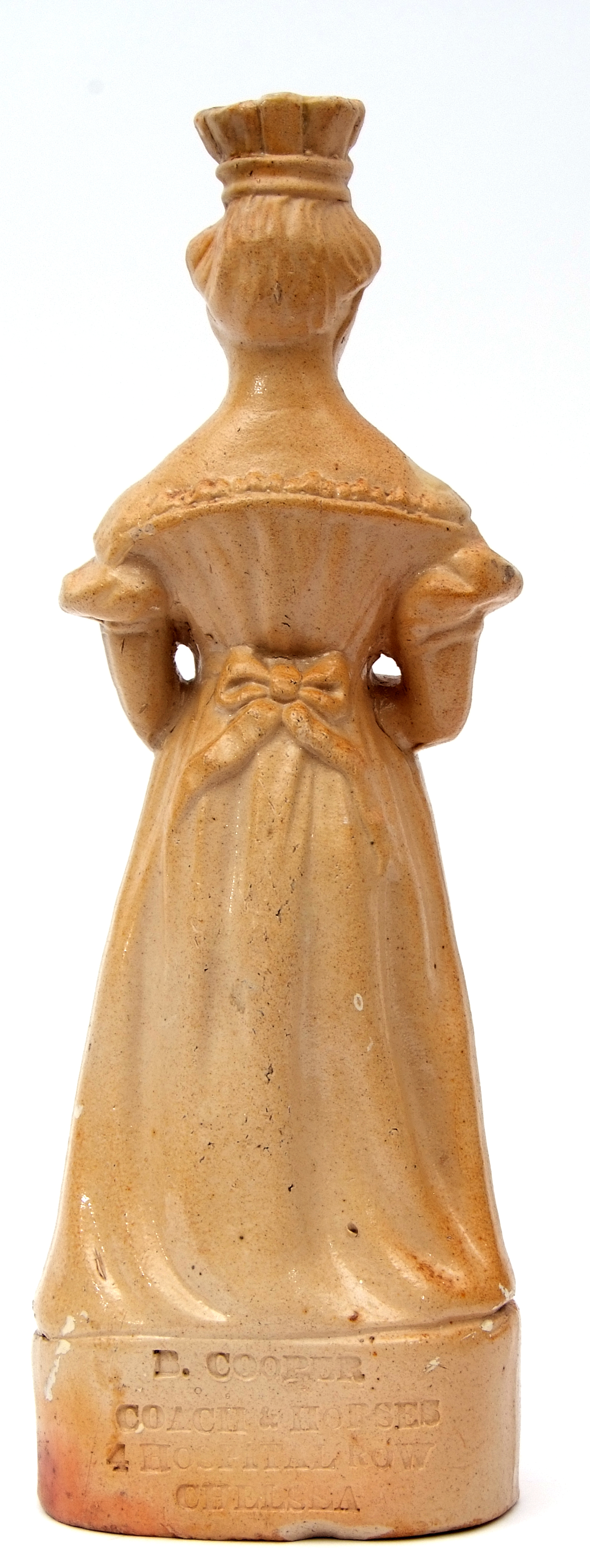 19th century salt glaze candlestick modelled as Queen Victoria, the base impressed "published by S - Image 2 of 5