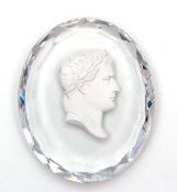 19th century French, Palais Royal cameo plaque of Napoleon, (no 45), after Andrieu, 6.5cm x 5cm