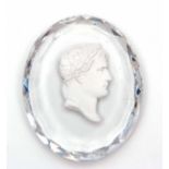 19th century French, Palais Royal cameo plaque of Napoleon, (no 45), after Andrieu, 6.5cm x 5cm