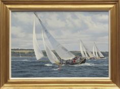 AR Terry Bailey, RSMA (born 1941) "Irene, Falmouth Classics 2002" oil on canvas signed lower