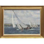 AR Terry Bailey, RSMA (born 1941) "Irene, Falmouth Classics 2002" oil on canvas signed lower