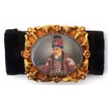 Indian School hand painted portrait bracelet of Akbar II, reign 1806-1837, Penultimate Mughal,