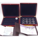 London Mint Office History of the Royal Navy part set of 13 silver proof coins, cased, with folder