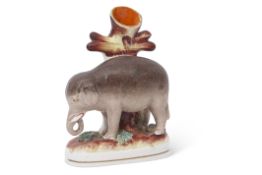 Staffordshire figure of Jumbo the elephant, 17cm high