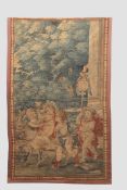 18th/19th century needlework tapestry, Bacchanalian Procession, 190 x 115cm