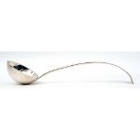 Late Victorian heavy soup ladle in Old English pattern with circular bowl, London 1898 by Joshua