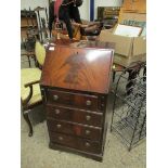 SMALL PROPORTIONED REPRODUCTION MAHOGANY BUREAU WITH FOUR FULL WIDTH DRAWERS WITH RINGLET HANDLES