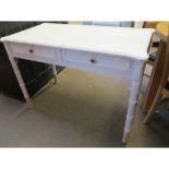 WHITE PAINTED BAMBOO STYLISED TWO DRAWER SIDE CABINET