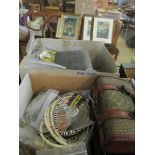 TWO BOXES CONTAINING MIXED COSTUME JEWELLERY ETC
