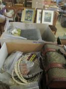 TWO BOXES CONTAINING MIXED COSTUME JEWELLERY ETC