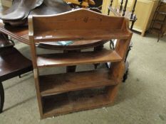 WAXED PINE FRAME OPEN FRONTED BOOKCASE