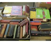 THREE BOXES OF BOOKS, MOSTLY WITH DECORATIVE BINDINGS