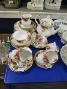 MIXED LOT OF ROYAL ALBERT OLD COUNTRY ROSE TEA WARES ETC