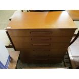 RETRO TEAK SCHREIBER SIX DRAWER CHEST