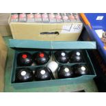 BOX OF B&A MINIATURE INDOOR CARPET BOWLS