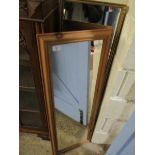 PINE FRAMED RECTANGULAR MIRROR TOGETHER WITH A FURTHER GILT FRAMED RECTANGULAR MIRROR (2)