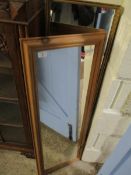 PINE FRAMED RECTANGULAR MIRROR TOGETHER WITH A FURTHER GILT FRAMED RECTANGULAR MIRROR (2)