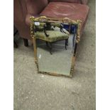 EARLY 20TH CENTURY RECTANGULAR WALL MIRROR WITH GILT MOUNTS