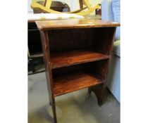 STAINED PINE FRAMED TWO SHELF BOOKCASE